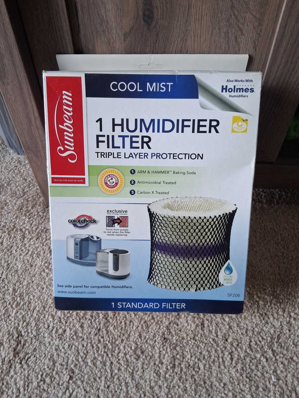 Sunbeam Cool Mist Humidifier Filter Triple Layer Protection SF206